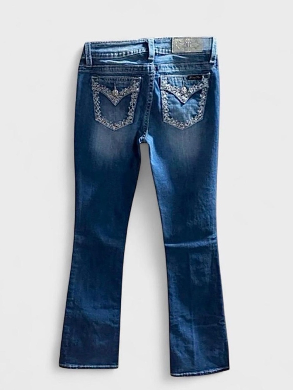 Miss Me Dark Blue Embellished Bootcut Flare Jeans